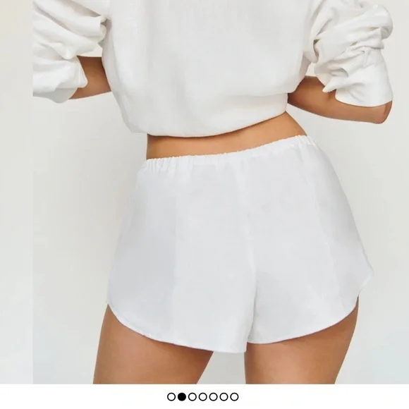 Reformation Tillie Linen White Short Size XL - Picture 3 of 7